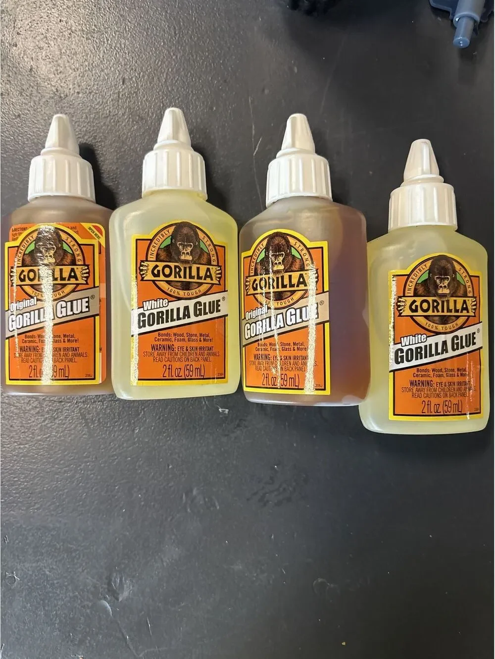 Gorilla Glue Variety Pack - 2 Original & 2 White (2 fl. oz. Each, 4-Pack)